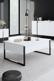 Nappali bútorszett, fehér-fekete, 160 cm