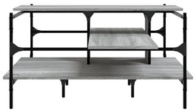 szürke sonoma szerelt fa dohányzóasztal 100x100x48,5 cm