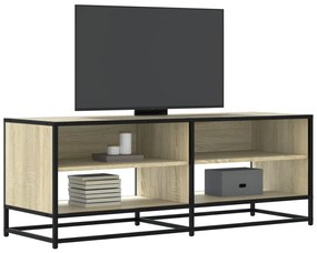 sonoma tölgy színű szerelt fa és fém TV-szekrény 120,5x40x46 cm