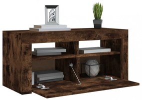 füstös tölgy színű TV-szekrény LED-világítással 90 x 35 x 40 cm