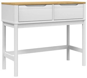 FLORO fehér tömör fenyőfa tálalóasztal 89,5 x 36,5 x 73 cm