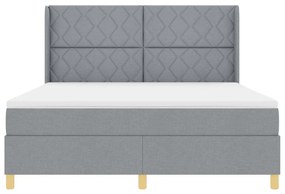 Boxspring Ágy Matrac Képességek Világosszürke 180x200 cm Szövet