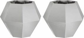 vidaXL Növénytartó 2 pcs Ezüst 50 x 50 x 40 cm Rozsdamentes acél