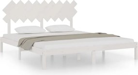 vidaXL fehér tömör fa ágykeret 180 x 200 cm (Super King)