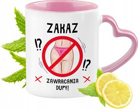 Vicces Rózsaszín Bögre Szív Alakú Füllel Ajándék