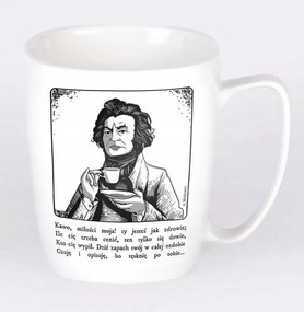 Vicces Kerámia Bögre Adam Mickiewicz Fehér Bögre Ajándéknak Is tökéletes