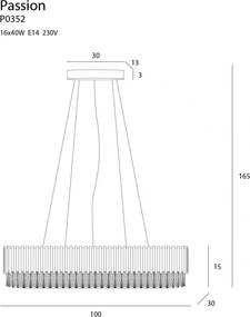 Függeszték Arany MAXLIGHT P0352