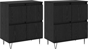 vidaXL Oldalszekrények 2 pcs Musta tammi 120 x 35 x 70 cm Faanyag
