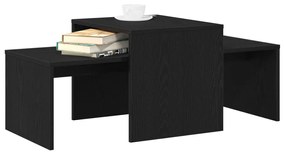 fekete tölgy asztalkészlet 100x48x40 cm műanyag és fa