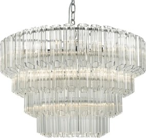 DAR LIGHTING TUV1308 TUVALU Kristály Függesztett Lámpa Csiszolt Króm, Átlátszó E14 IP20
