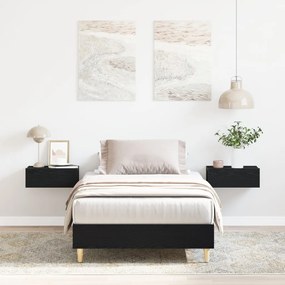 90x190 cm-es fekete tölgy merített fa ágykeret