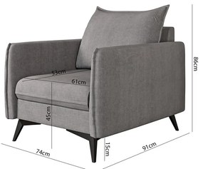 Szürke fotel Juli Bis – Ropez