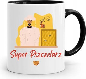 Fekete Bögre Méhésznek Szuper Méhész fényképes nyomtatással