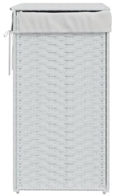 fehér polyrattan szennyeskosár fedéllel 46x33x60 cm