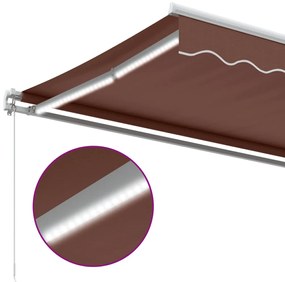 barna kézzel kihúzható LED-es napellenző 400 x 300 cm