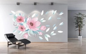 Falmatrica beltéri csokor rózsaszín virágokkal 100 x 200 cm