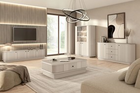 Vesper 4D TV-szekrény 187 cm talapzaton - kasmír / fekete fogantyúk