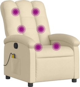 vidaXL krémszínű szövet dönthető masszázsfotel