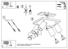 Sollux SL.0094 - Spotlámpa RING 4 4xGU10/10W/230V fekete