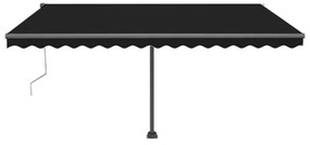 antracitszürke szélérzékelős és LED-es napellenző 450 x 300 cm