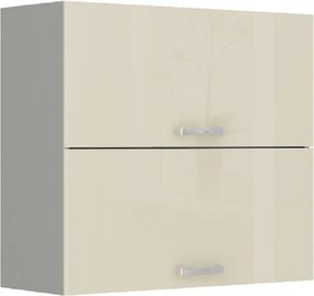 Felsőszekrény, bézs magasfényű/szürke, PRADO 80 GU-72