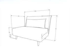 Szürke kinyitható fotel SPIKE VELVET