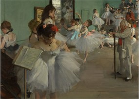 Üveg kép - Edgar Degas, The Dance Class, reprodukciók (70x50 cm)