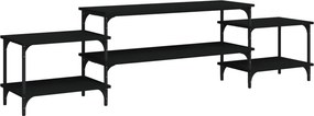 vidaXL fekete szerelt fa TV-szekrény 197x35x52 cm
