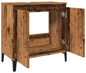 antik fa színű szerelt fa mosdószekrény 58x33x60 cm