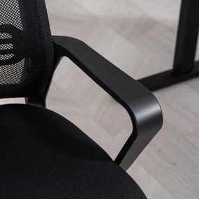 HOMCOM Háló Irodai Szék, Ergonomikus Ülés a Slad Alapjával, Konferenciaterem, Hálószoba, Váróterem, Recepció számára, Fekete | Aosom
