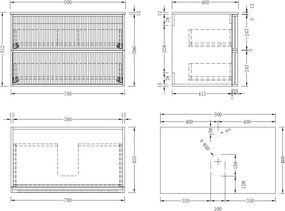 AREZZO design SAVONA 80 cm-es alsószekrény 2 fiók, tölgy