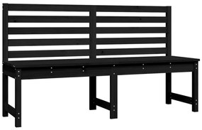 fekete tömör fenyőfa kerti pad 157,5 cm