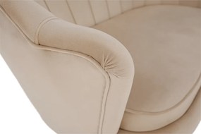 Pad Art-deco stílusban, bézs Velvet anyag/gold chróm-arany, NOBLIN