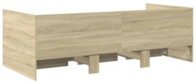 sonoma tölgy kanapéágy fiókkal matrac nélkül 90x200 cm