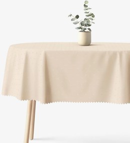 Goldea ünnepi ovális viaszosvászon terítő - pezsgő színű alapon fényes négyzetek 140 x 280 cm