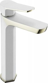 Mexen Lerma magas mosdó csaptelep, fehér/arany - 74310-25