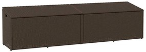 vidaXL barna polyrattan kerti tárolóláda 220x50x58 cm