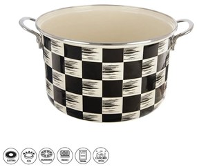 Orion Smaltovaný hrnec Šachovnice Lem , 6,5 l, pr.26 cm