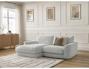 Világosszürke zsenília sarokkanapé (bal oldali-heverő résszel) Leonore – Bobochic Paris