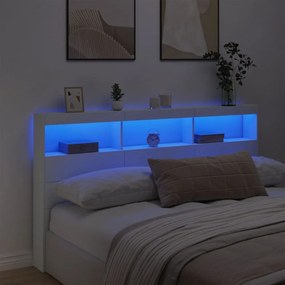 fehér áthidalószekrény LED-világítással 180 x 17 x 102 cm