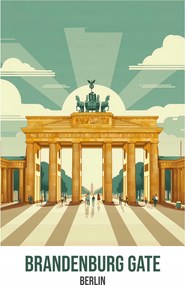 Poszter 29,7x42cm Brandenburg Gate, Berlin