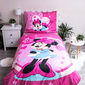 Egyszemélyes mikroszálas gyerek ágyneműhuzat 140x200 cm Minnie Sweet Like Me – Jerry Fabrics