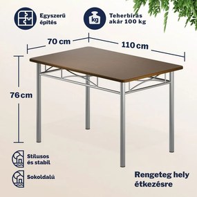 PAUL étkezőgarnitúra, 5 részes, sötét tölgy Casaria