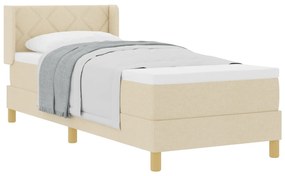 BoxSpring Ágy Matrac Kárpittal, Krém, 80 x 200 cm
