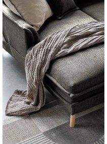 Sötétszürke kinyitható sarokkanapé (jobb oldali-U alakú) Charming Charlie – Miuform