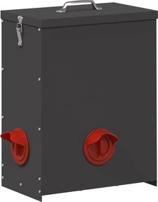 vidaXL Csirke etető Fekete 32,5 x 20,5 x 43 cm Hidegen Hengerelt Acél