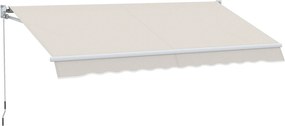 Outsunny Kézi Kihúzható Napernyő 200x250 cm Balkon Napernyő Fém Kurblival, Vízálló és UV-védelemmel ellátott Külső Roller Napernyő Kerthez, Teraszhoz,