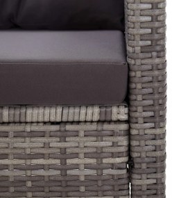 3 részes polyrattan és tömör akácfa kerti étkezőgarnitúra