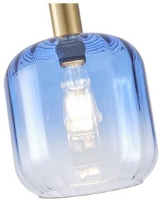 Csillár zsinóron 1xE27/15W/230V kék/füstös átm. 20 cm