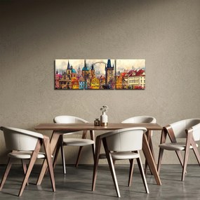 Kép - Ősz a festett városban (órával) (90x30 cm)